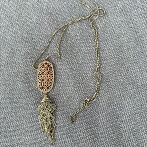 Kendra Scott Gold and Rose Gold Necklace with Dual Pendants